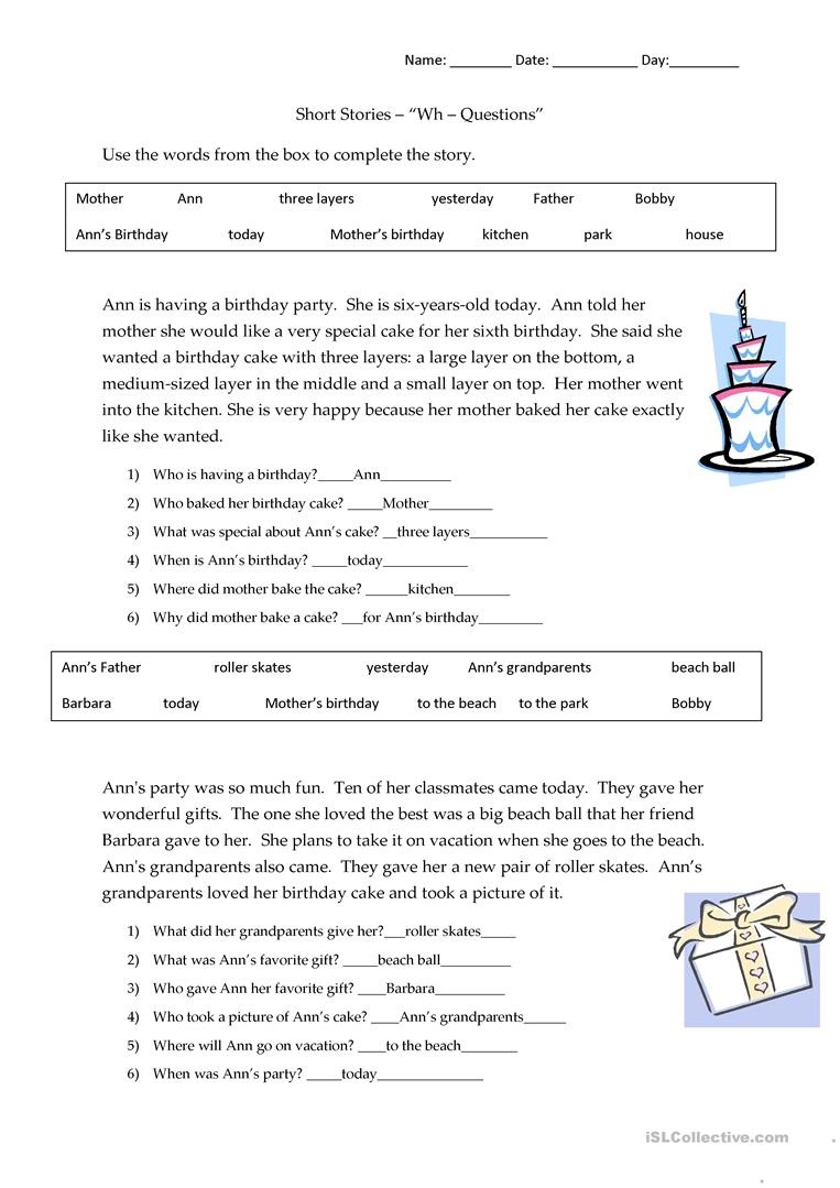 free printable short stories with comprehension questions free printable