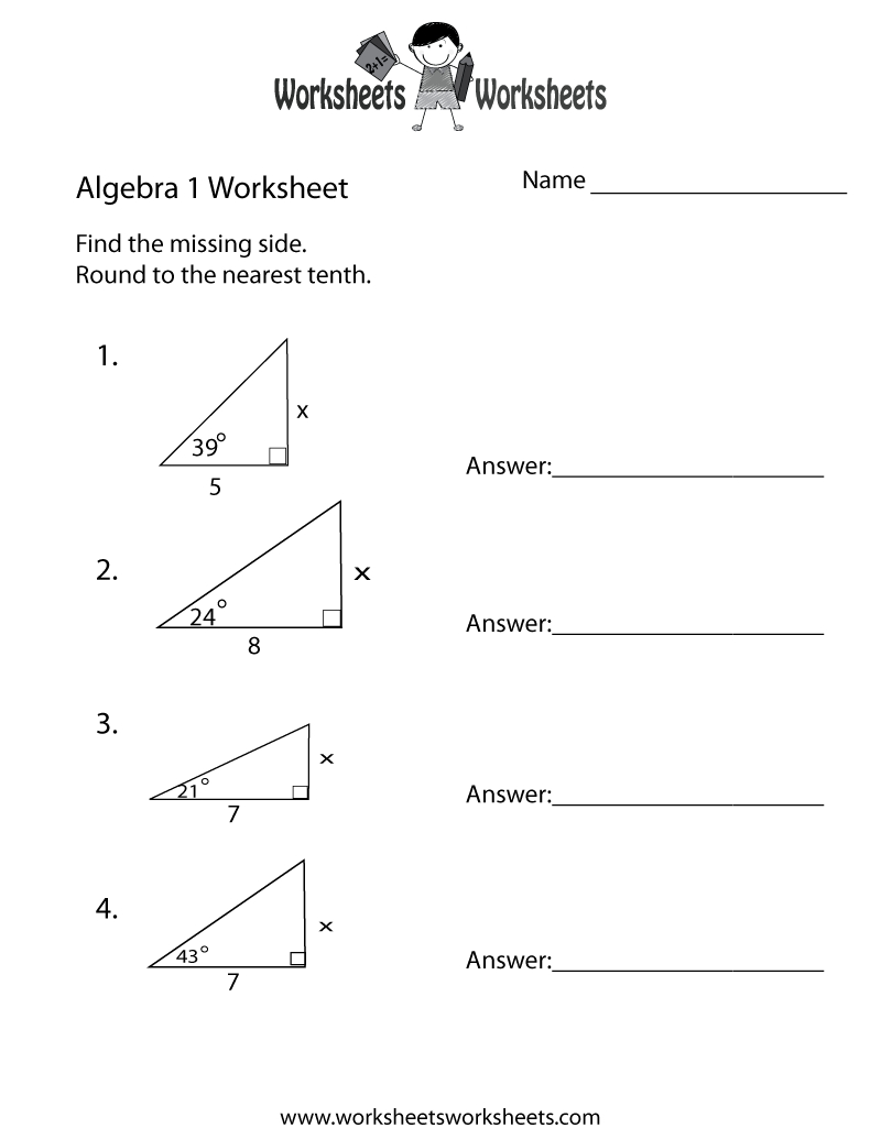 Simple Algebra 1 Worksheet Printable | Ged Prep | Algebra Worksheets - 9Th Grade Algebra Worksheets Free Printable