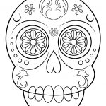 Simple Sugar Skull Coloring Page | Free Printable Coloring Pages   Free Printable Day Of The Dead Coloring Pages