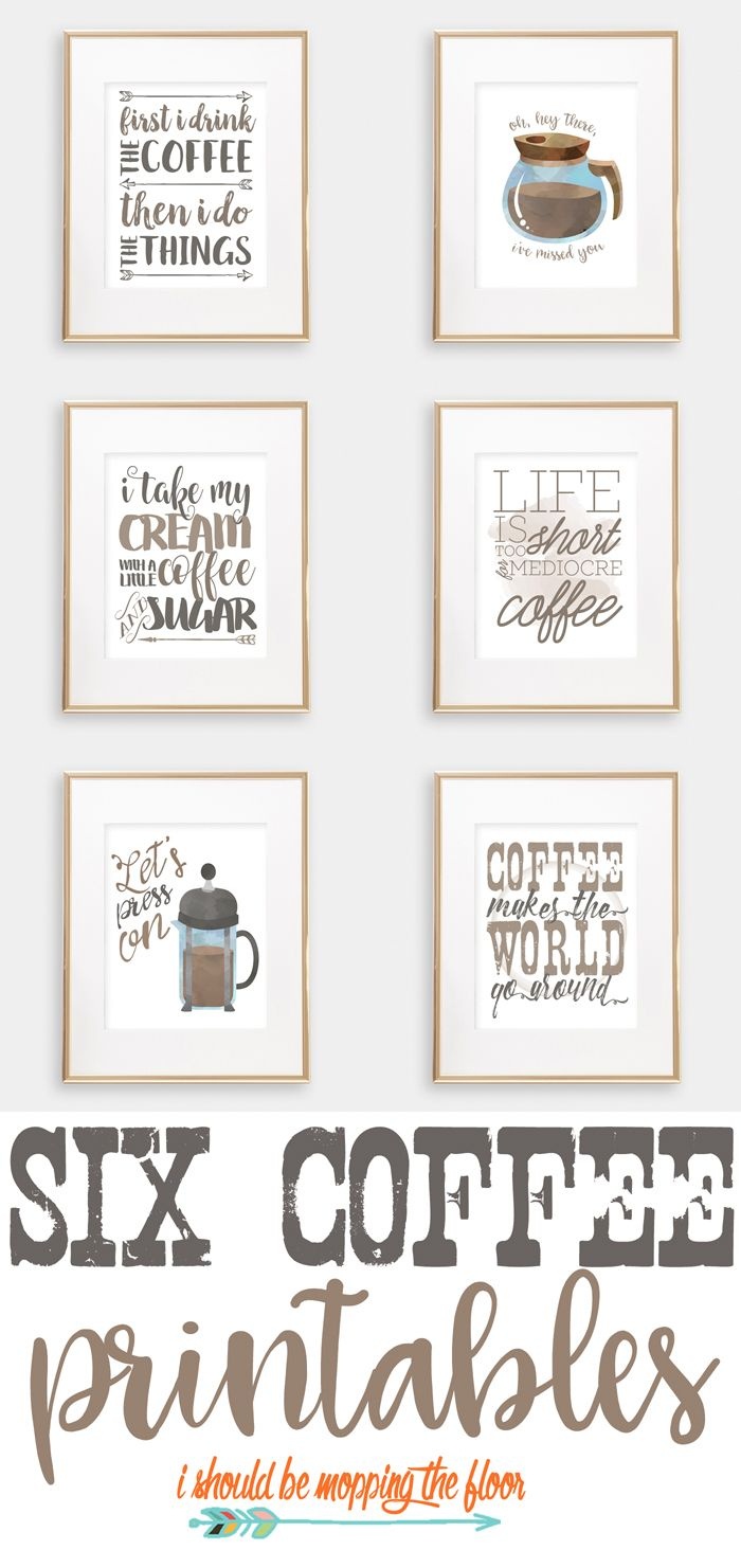 Six Coffee Printables | Printables | Coffee Bar Home, Coffee Nook - Free Printable Coffee Bar Signs