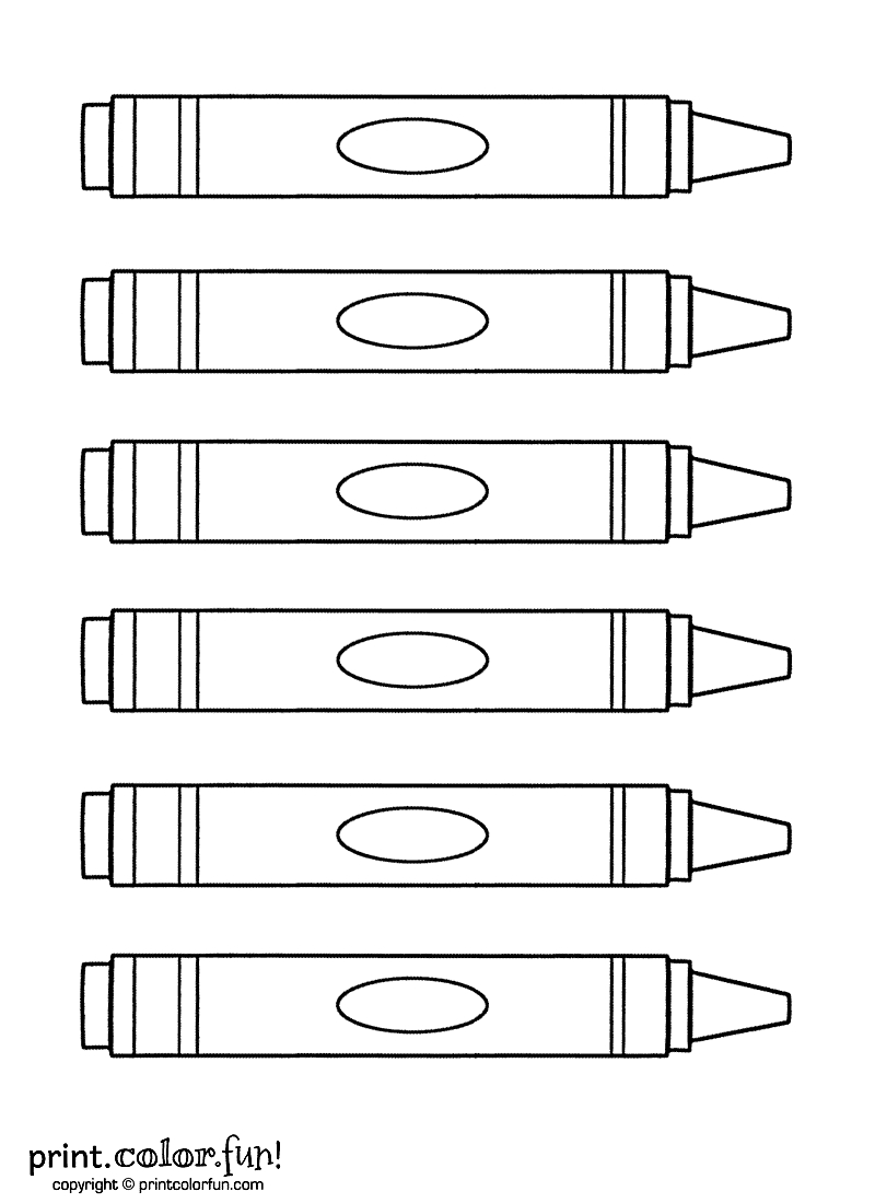 Six Crayons Print Color Fun Free Printables Coloring Pages Free Printable Crayon Pattern