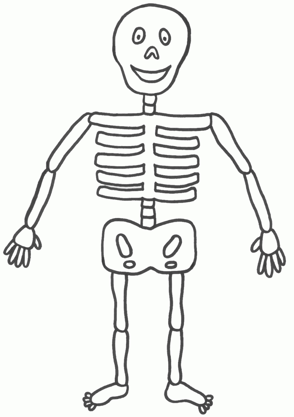 Skeleton Coloring Pages - Free Large Images | Coloring Pages - Free Printable Human Body Template