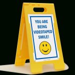 Smile You're On Camera Signs   You Are Being Video Taped   Free Printable Smile Your On Camera Sign