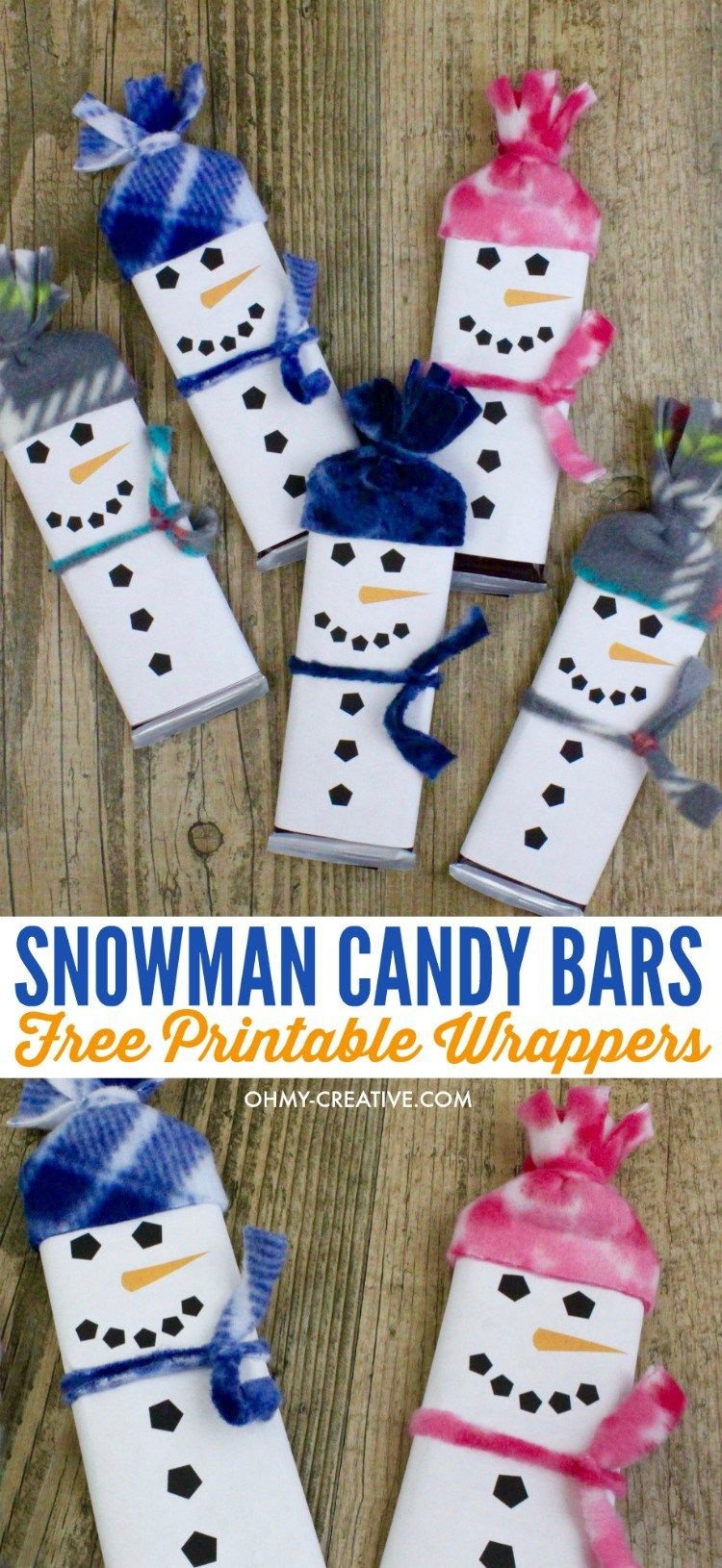 Snowman Free Printable Candy Bar Wrapper Template | Crafts - Free Printable Christmas Candy Bar Wrappers