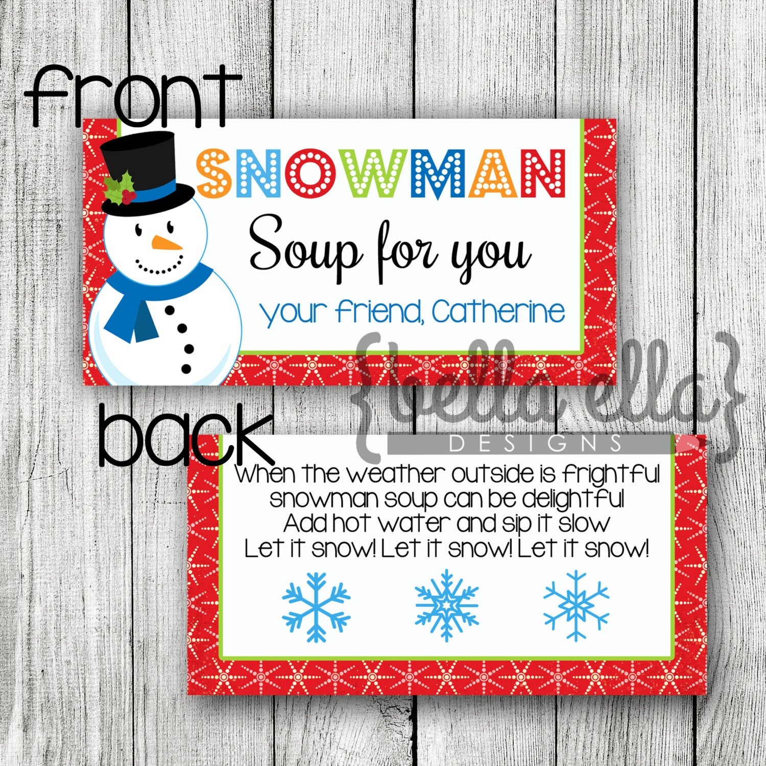 Snowman Soup Bag Topper Printable | Etsy - Snowman Soup Free Printable