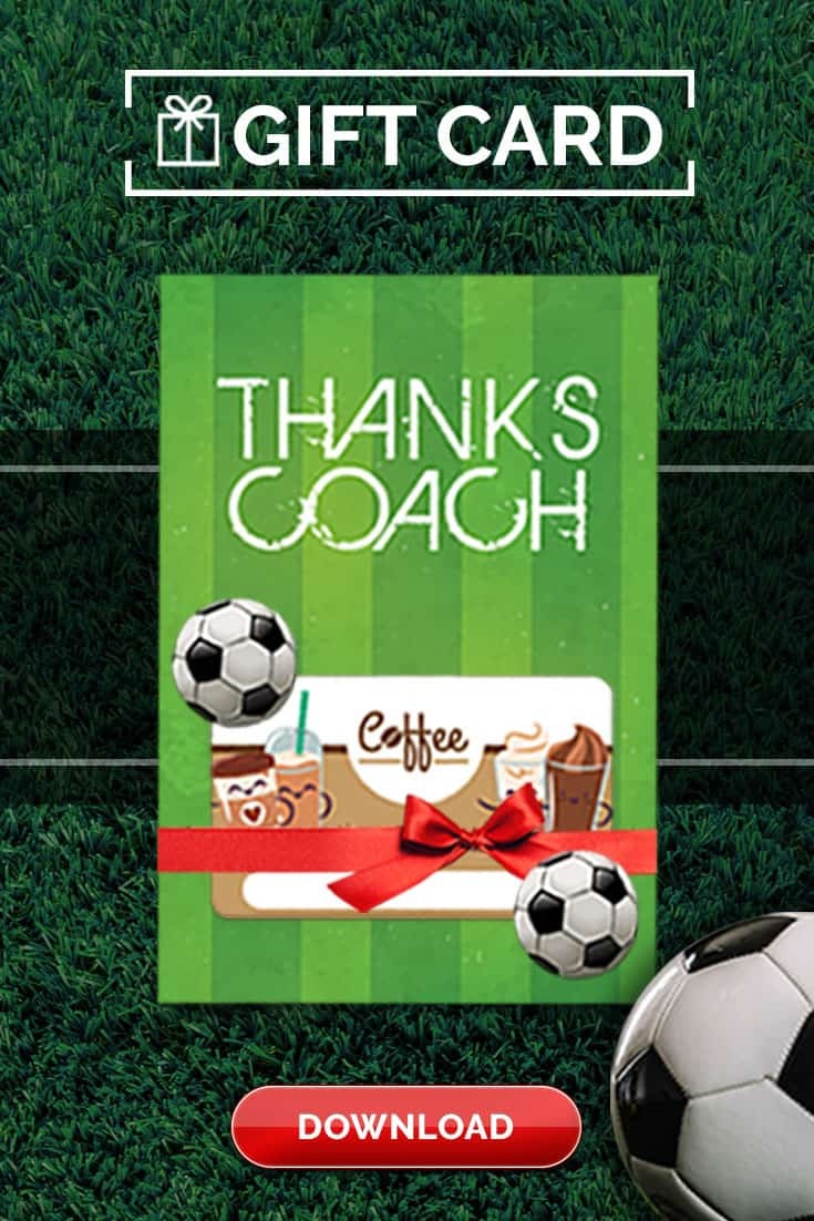 Soccer Coach Gift Thank You Card - Free Printable Download - Free Printable Soccer Thank You Cards