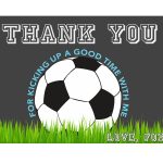 Soccer Thank You Card Soccer Birthday Soccer Ball Thank You | Etsy   Free Printable Soccer Thank You Cards