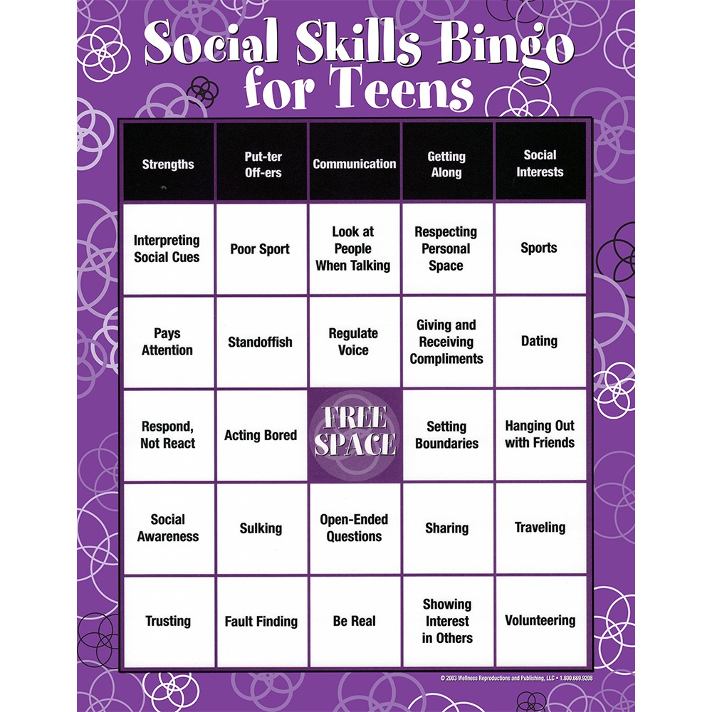 Social Skills|Characteristics|Communication|Teens|Bingo Game - Free Printable Self Esteem Bingo