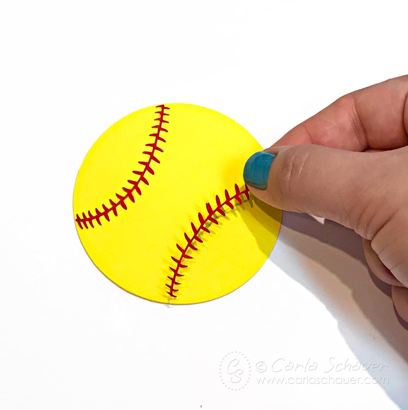 Softball Craft: Make A Softball Bag Tag | Carla Schauer Designs - Free Printable Softball Images