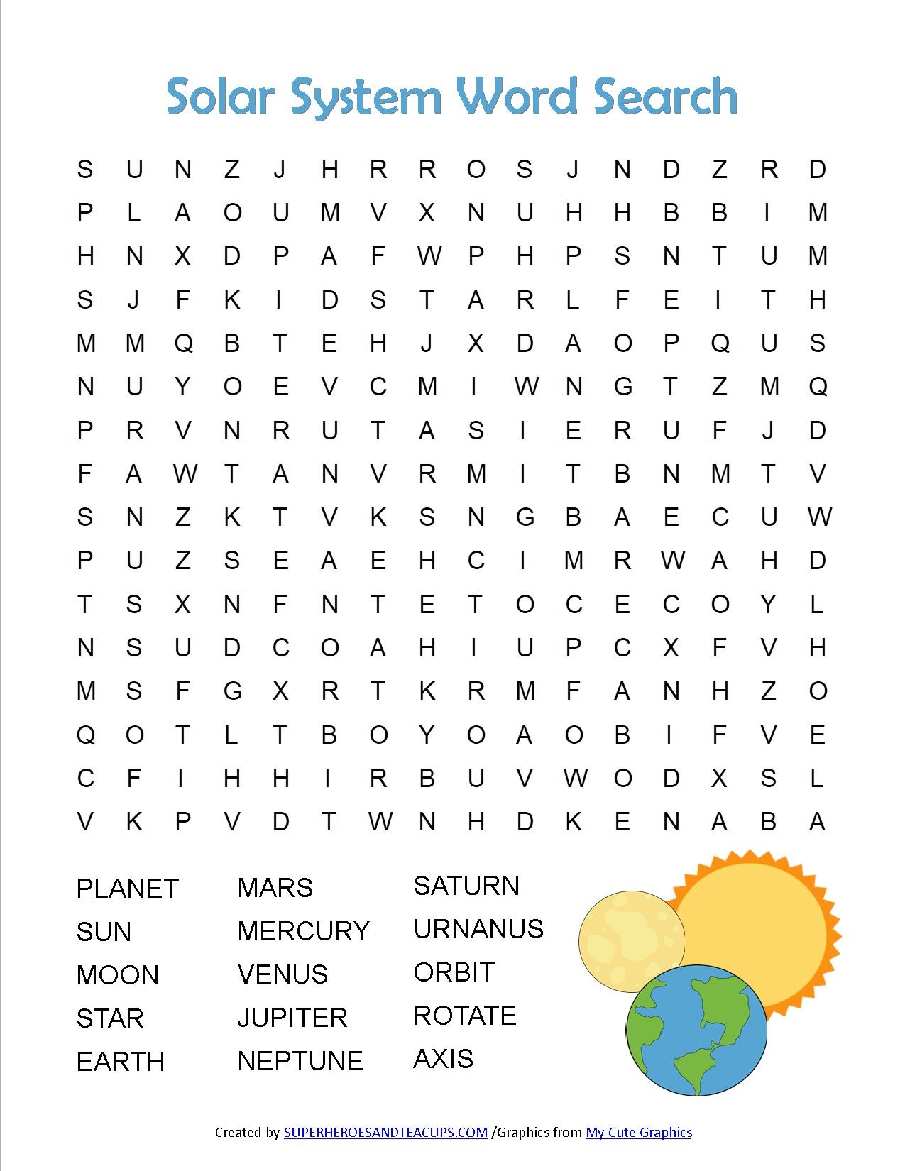 Space word list