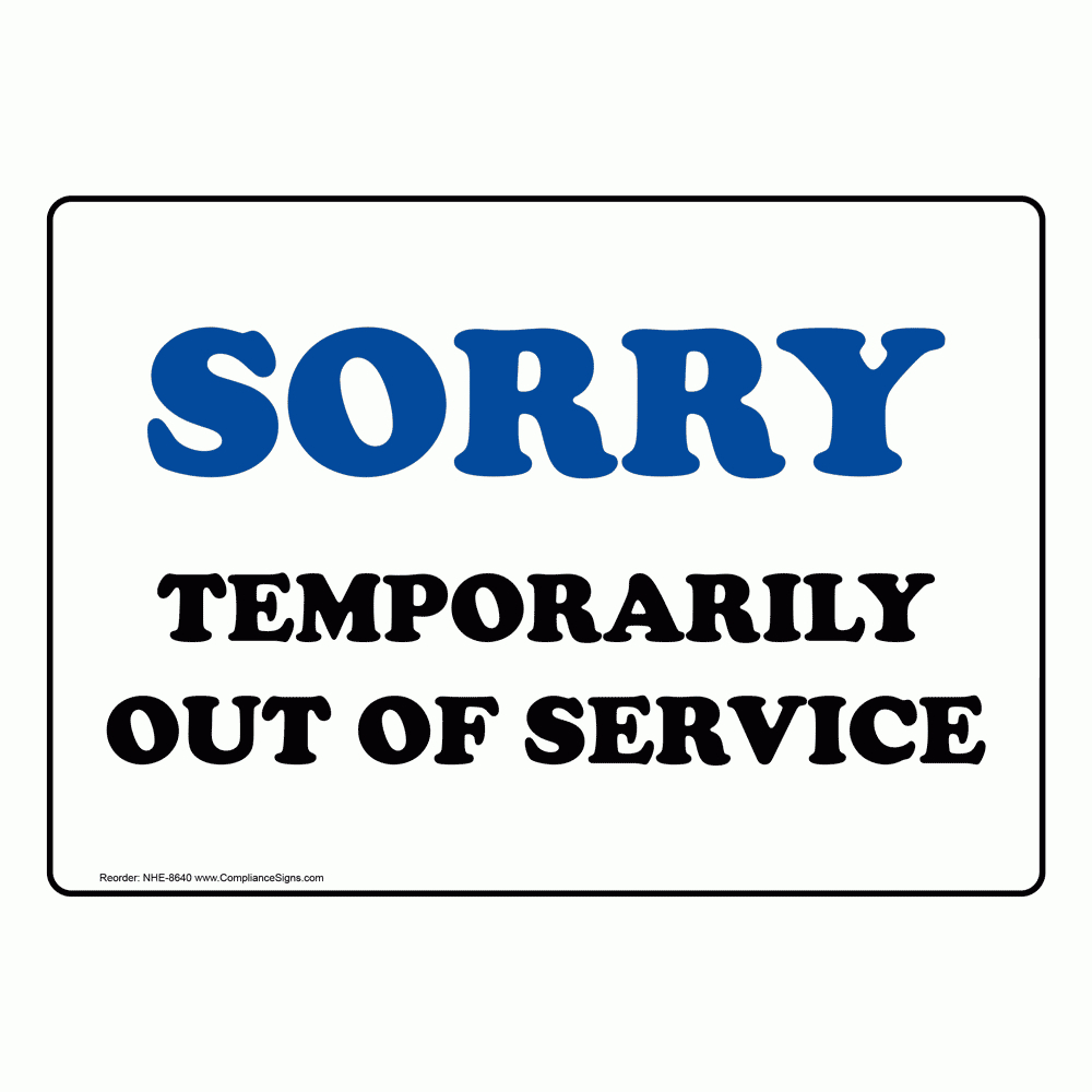 Out Of Service Sign Free Printable