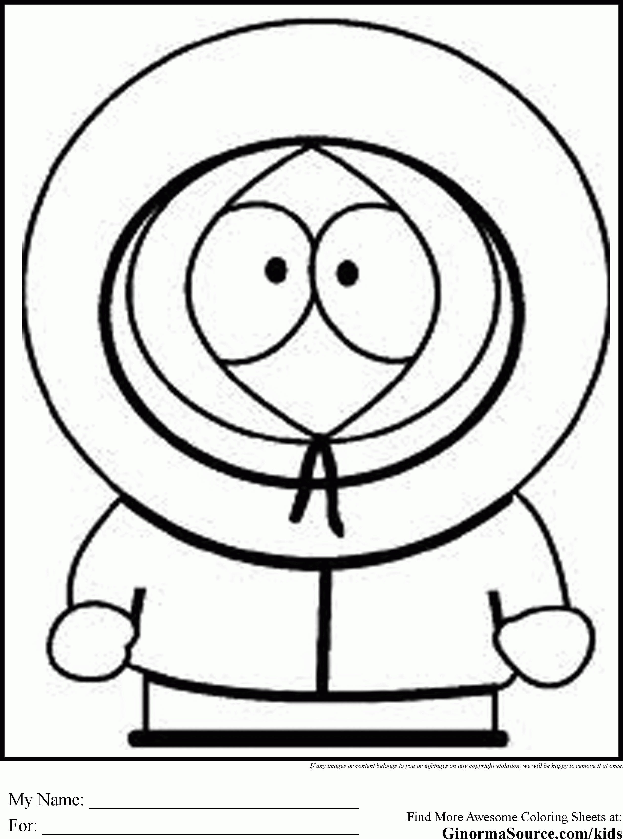 Southpark Coloring Pages For Teens | Coloring Pages | Coloring Pages - Free Printable South Park Coloring Pages