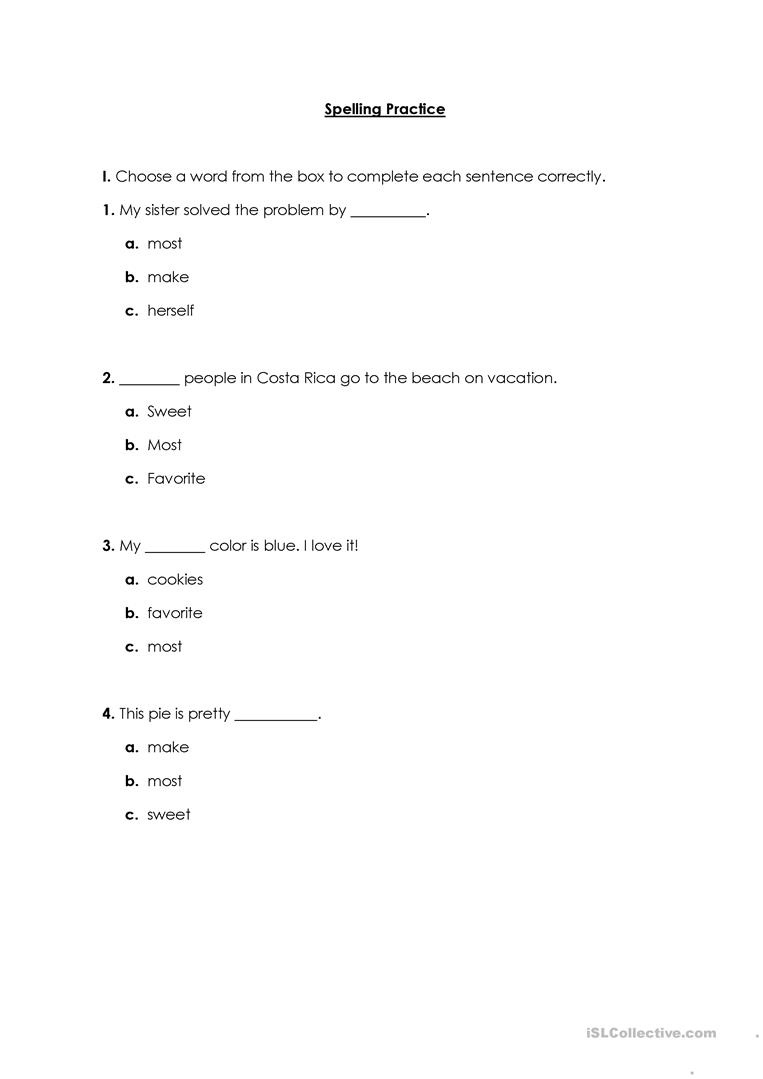Spelling Practice Worksheet - Free Esl Printable Worksheets Made - Free Printable Spelling Practice Worksheets