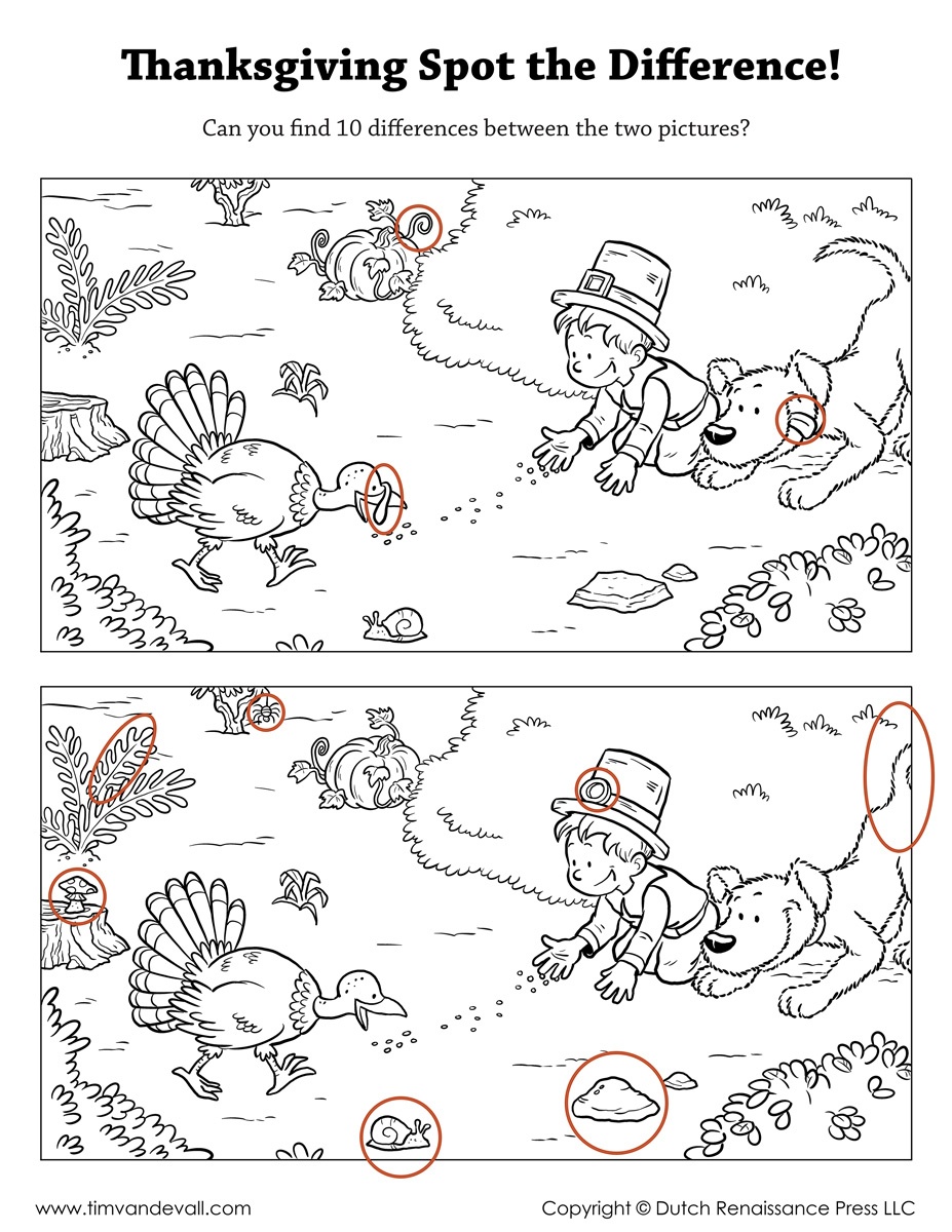 Spot The Difference Colour Printable