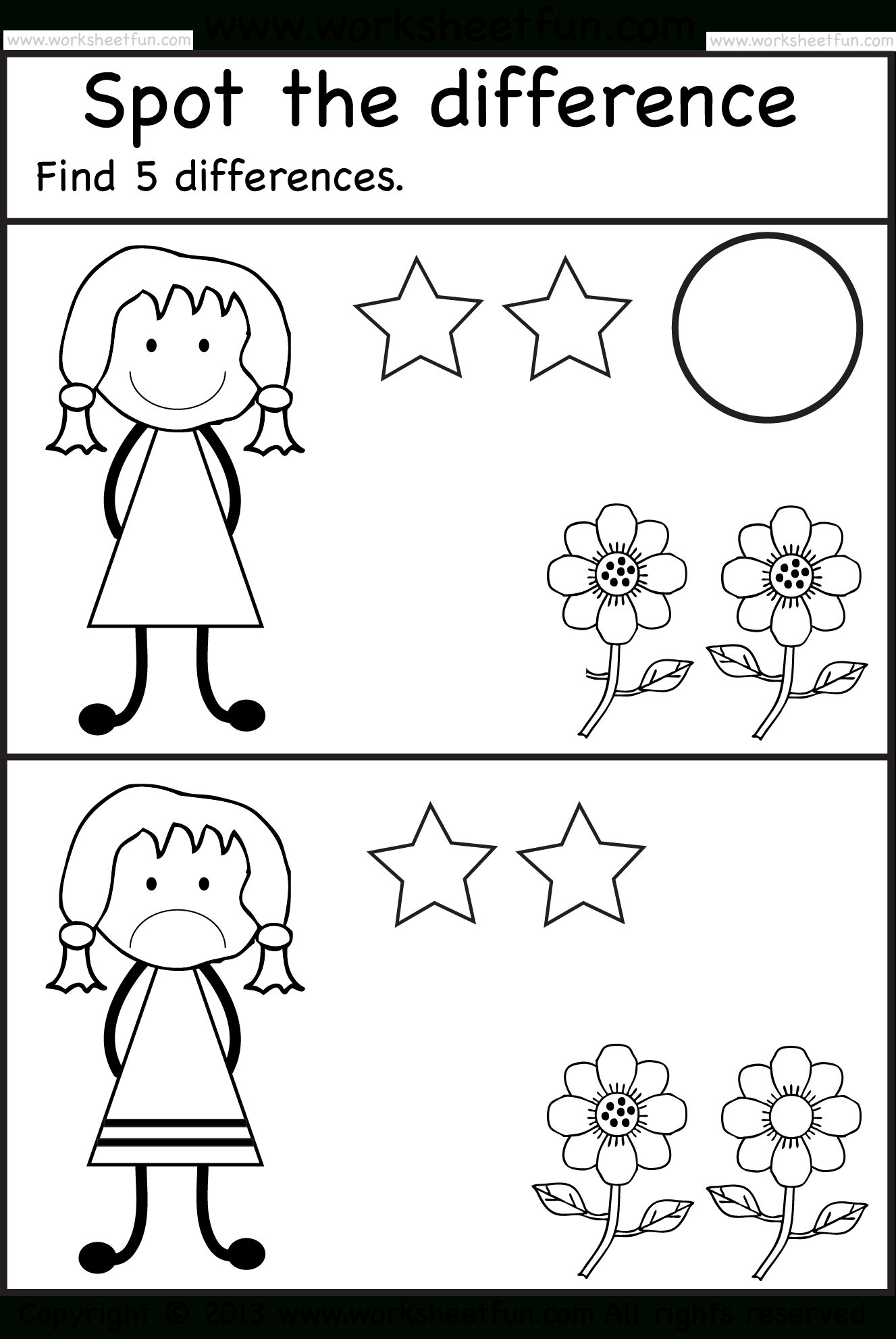 Spot The Differences | Pre K Activities | Kindergarten Worksheets - Free Printable Spot The Difference For Kids