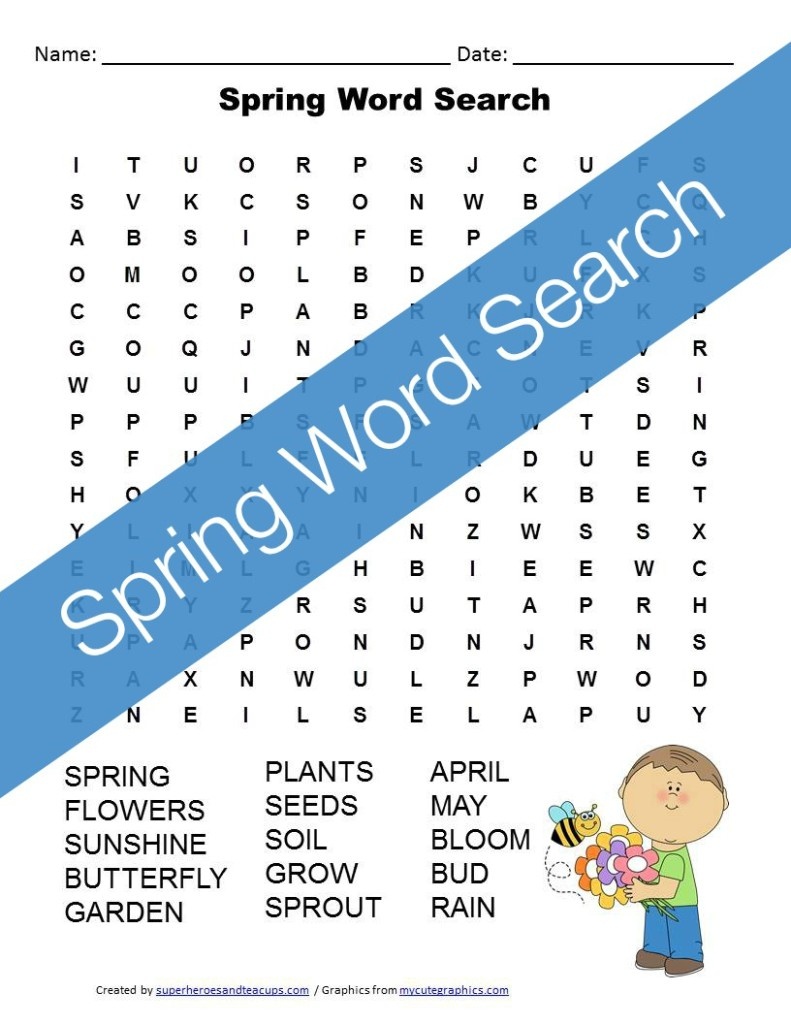 Spring Word Search Free Printable For Kids - Free Search A Word Printable