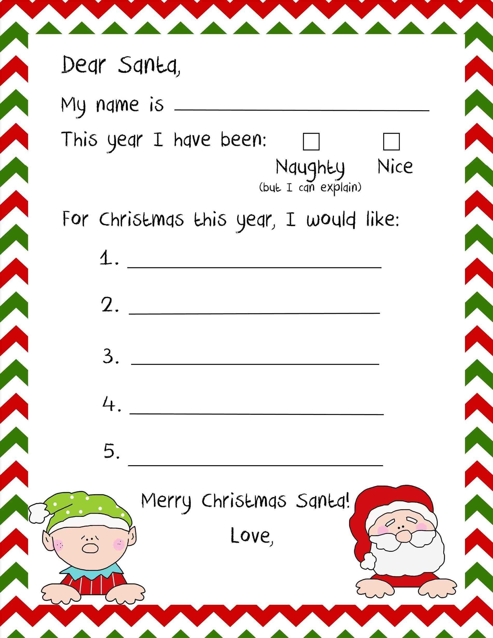 Stationary For Kids To Write Santa Free Stationery Templates Deco - Letter To Santa Template Free Printable