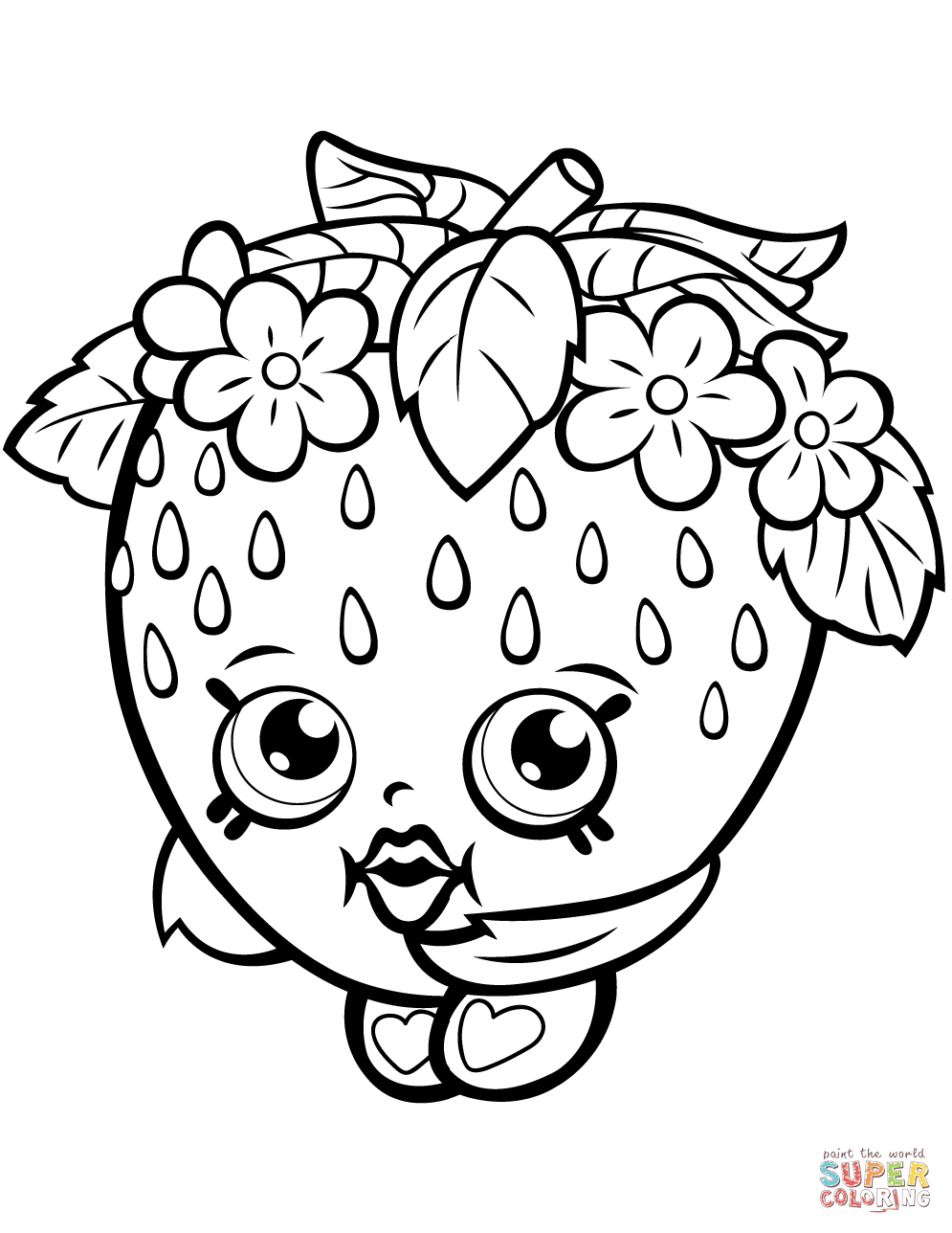 Strawberry Kiss Shopkin Coloring Page | Free Printable Coloring - Shopkins Coloring Pages Free Printable
