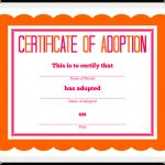 Stuffed Animal Adoption Certificate   Free Printable Stuffed Animal Adoption Certificate
