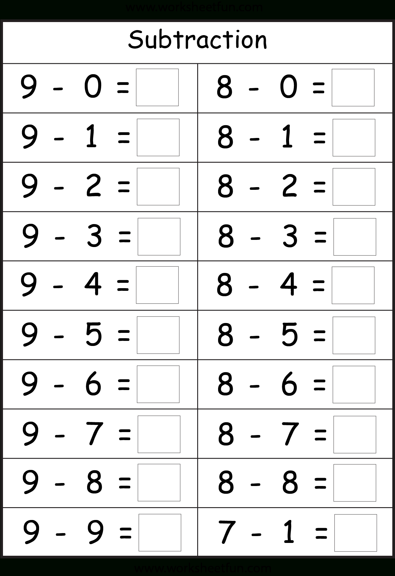 Subtraction - 4 Worksheets | Printable Worksheets | Kindergarten - Free Printable Kindergarten Addition And Subtraction Worksheets