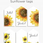 Sunflower Tags | Printables | Gift Tags Printable, Free Printable   Free Printable Sunflower Stationery