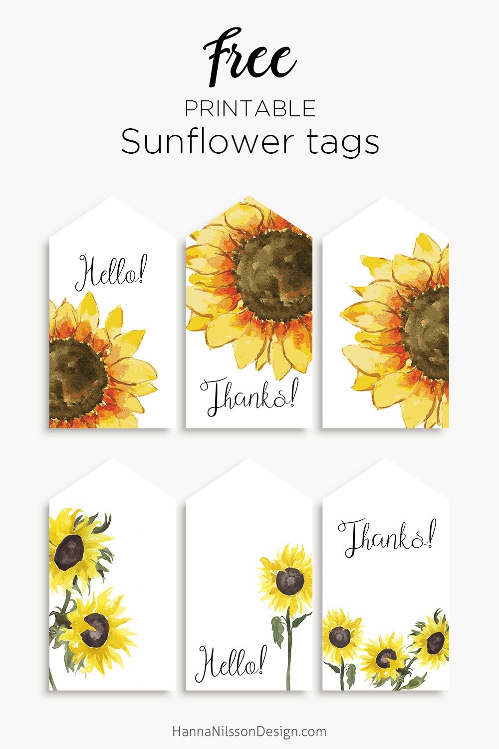 Sunflower Tags | Printables | Gift Tags Printable, Free Printable - Free Printable Sunflower Template