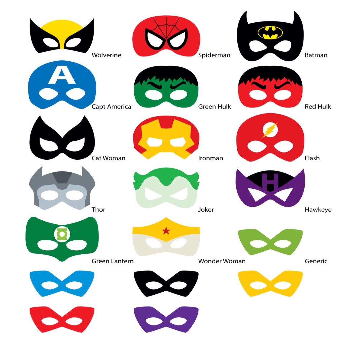 Superhero Mask Template | Free Download Best Superhero Mask Template - Free Printable Superhero Photo Booth Props