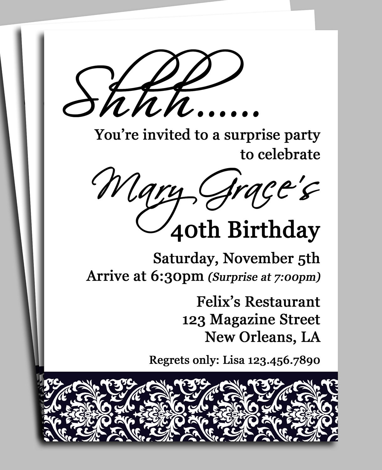 Surprise Birthday Party Invitation Wording For Adults — Birthday - Free Printable Surprise Party Invitation Templates