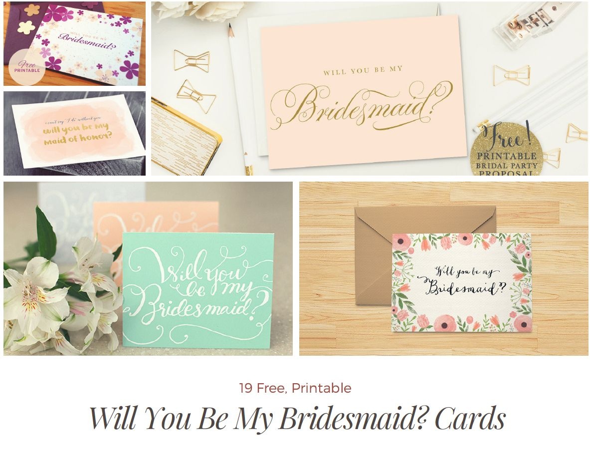 Surprise Your Friends With A Free Will You Be My Bridesmaid? Cards - Free Printable Will You Be My Maid Of Honor Card