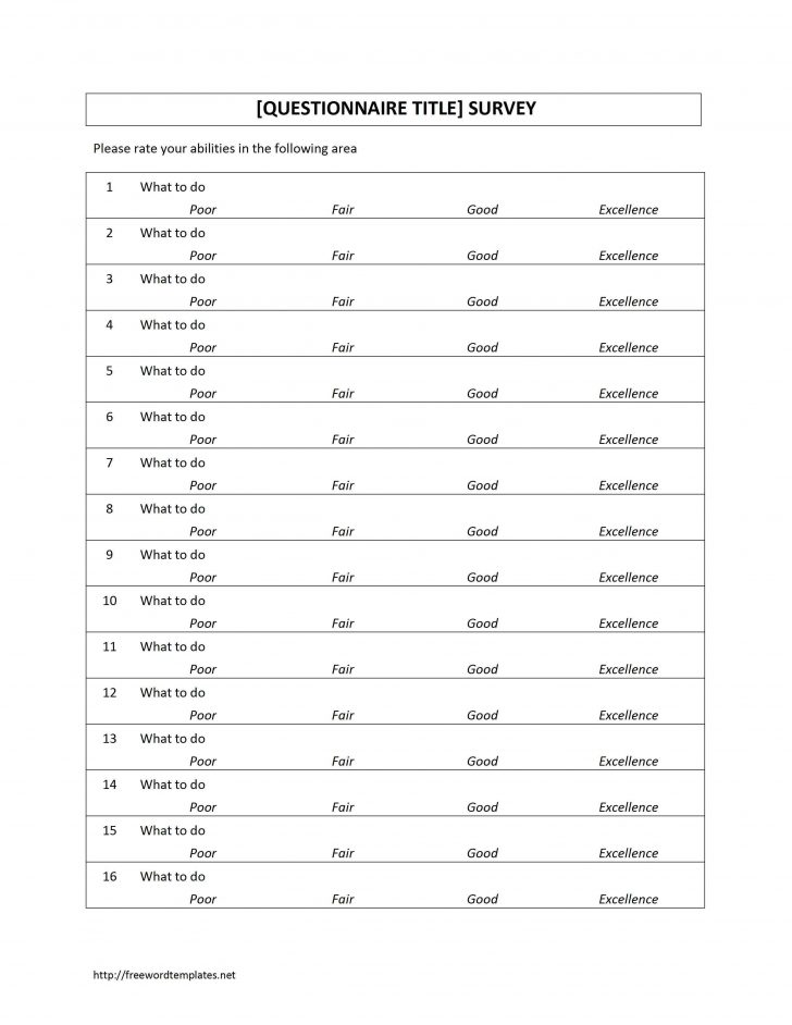 Survey Questionnaire | Survey Template | Survey Template - Make A ...