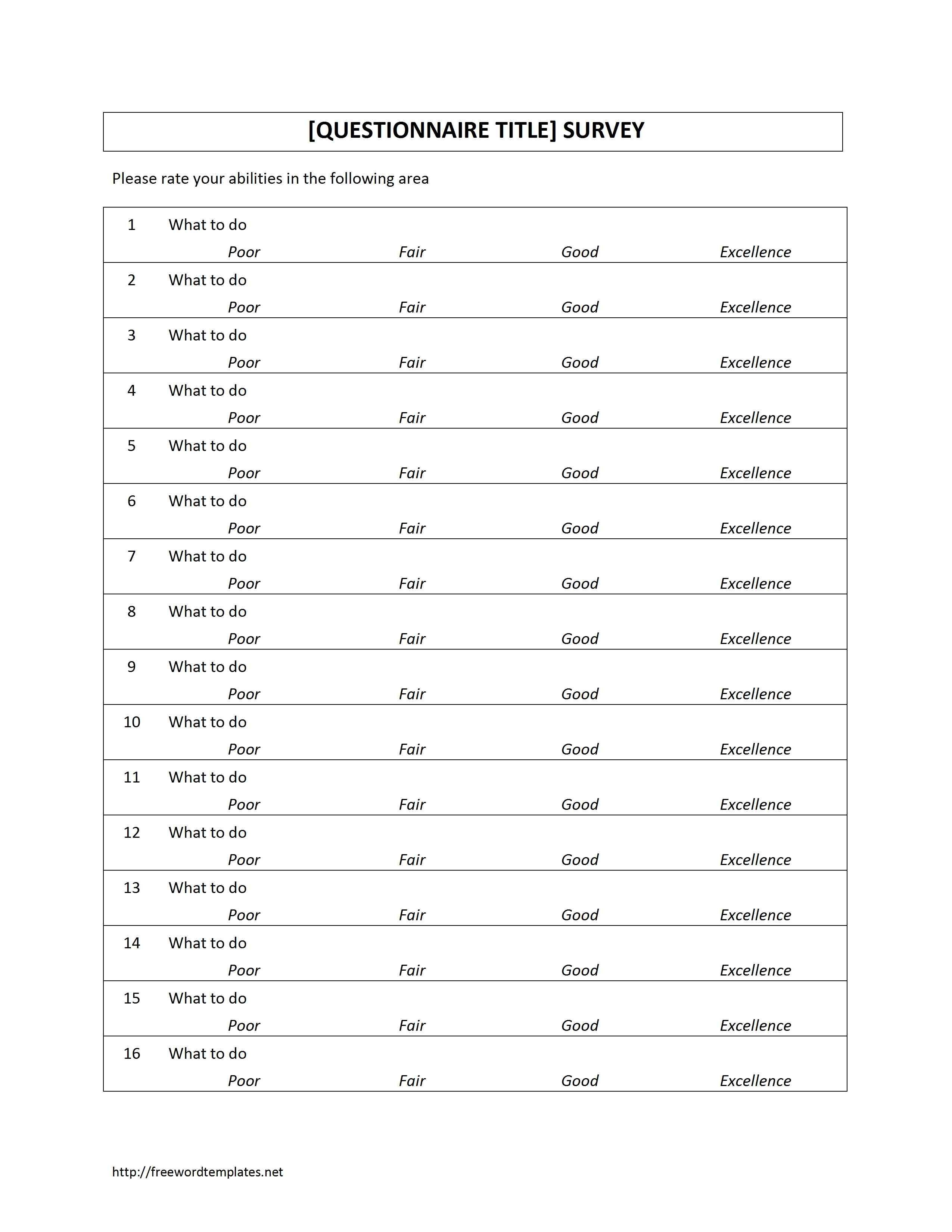 Survey Questionnaire Survey Template Survey Template Make A