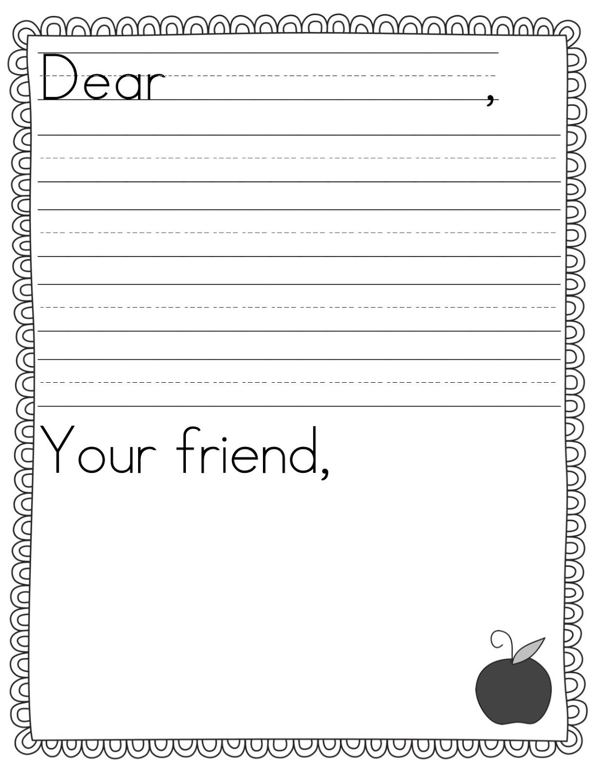 Teacher Idea Factory: Pen Pal News + Friendly Letter Freebie | First - Free Printable Letter Writing Templates