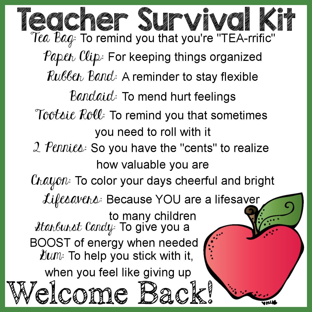 Teacher Survival Kit: How To Make &amp;amp; #free Printable Label - Teacher Survival Kit Free Printable