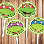 Teenage Mutant Ninja Turtle Cupcake Toppers Party Decor | Etsy   Free Printable Teenage Mutant Ninja Turtle Cupcake Toppers