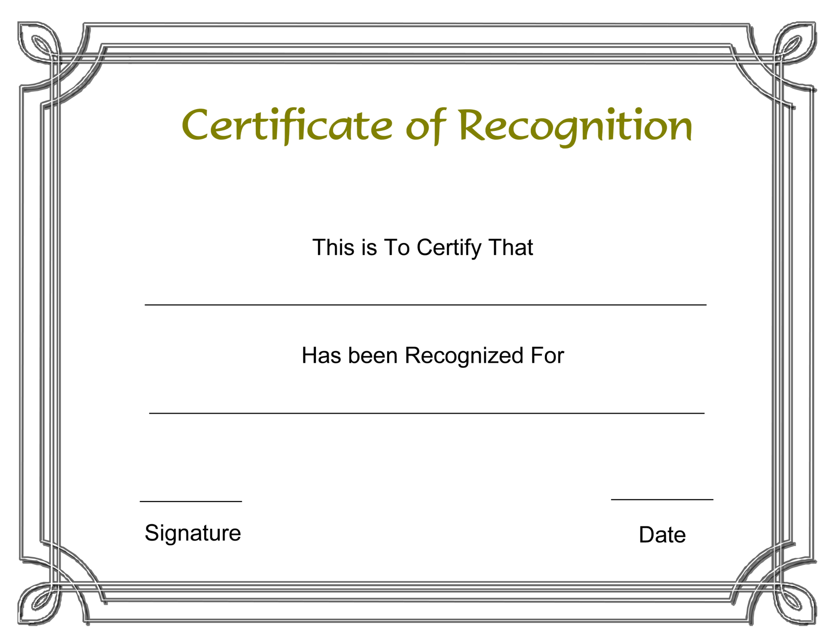 Template Free Award Certificate Templates And Employee Recognition - Free Printable Templates For Certificates Of Recognition