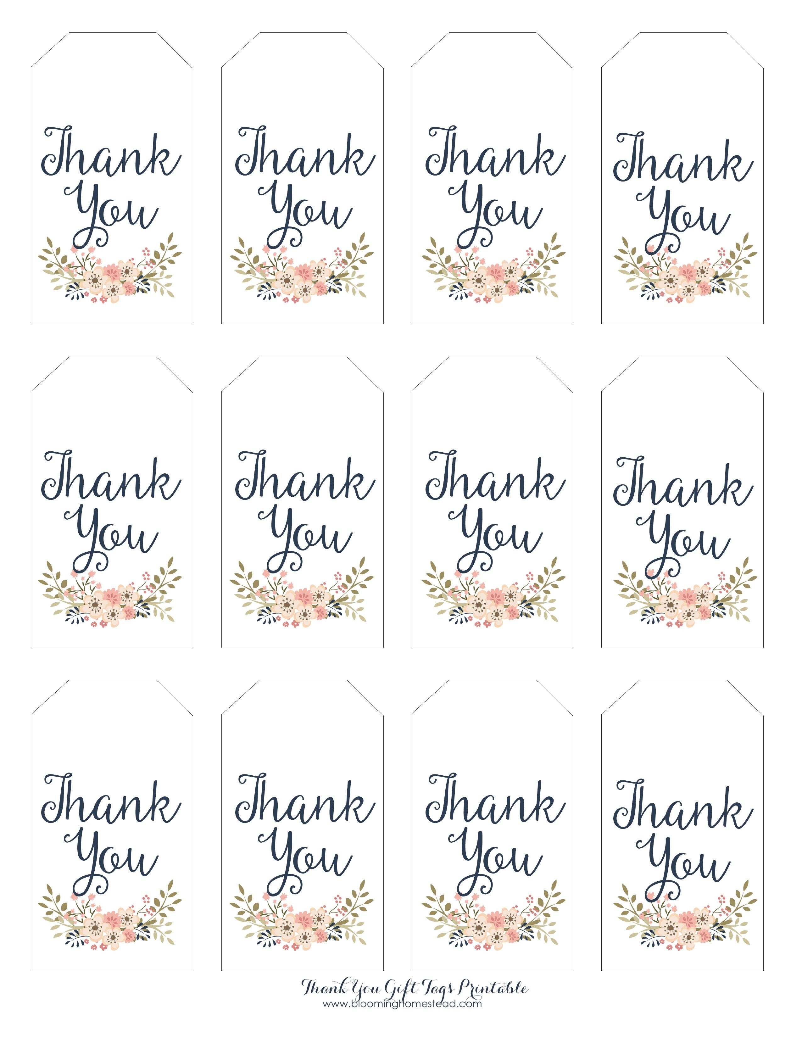 Thank You Gift Tags | Gift Ideas | Thank You Tag Printable - Free Printable Thank You Tags