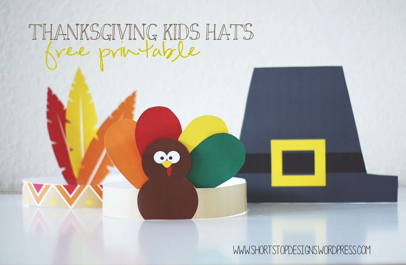 Thanksgiving Kids Hats – Free Printables – Short Stop Designs - Free Printable Thanksgiving Hats