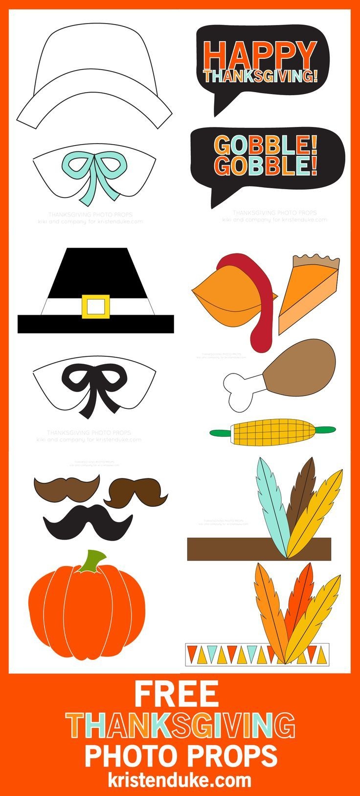 Thanksgiving Photo Booth Props - Free Printables | Thanksgiving - Free Printable Thanksgiving Photo Props