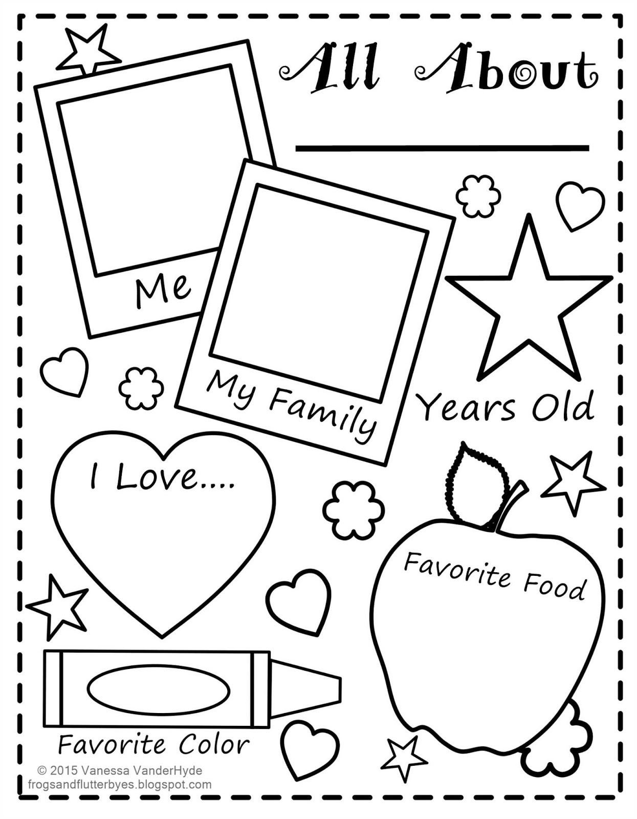 The Frogs And The Flutterbyes: All About Me Free Printable - Free Printable All About Me Poster