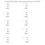 The Least Common Multiples Of Numbers To 100 From Prime Factors With   Least Common Multiple Worksheet Free Printable