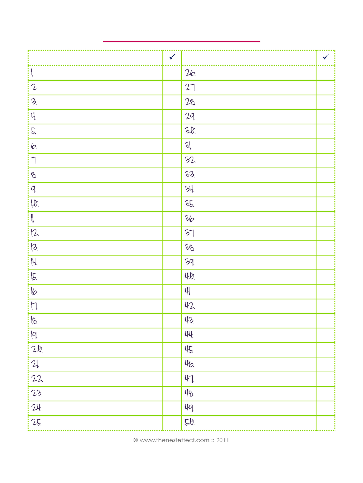 The Nest Effect: Free Printable: Editable Blank Checklist - Free Printable Checklist