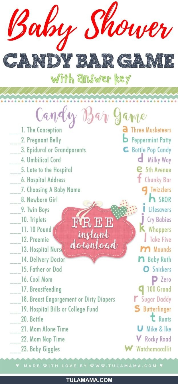The Ultimate Baby Shower Candy Bar Game | Mama Love | Baby Shower - Candy Bar Baby Shower Game Free Printable
