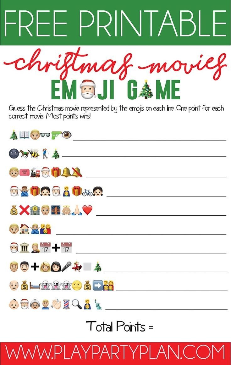 This Free Printable Christmas Emoji Game Is One Of The Most Fun - Free Printable Christmas Games For Family Gatherings