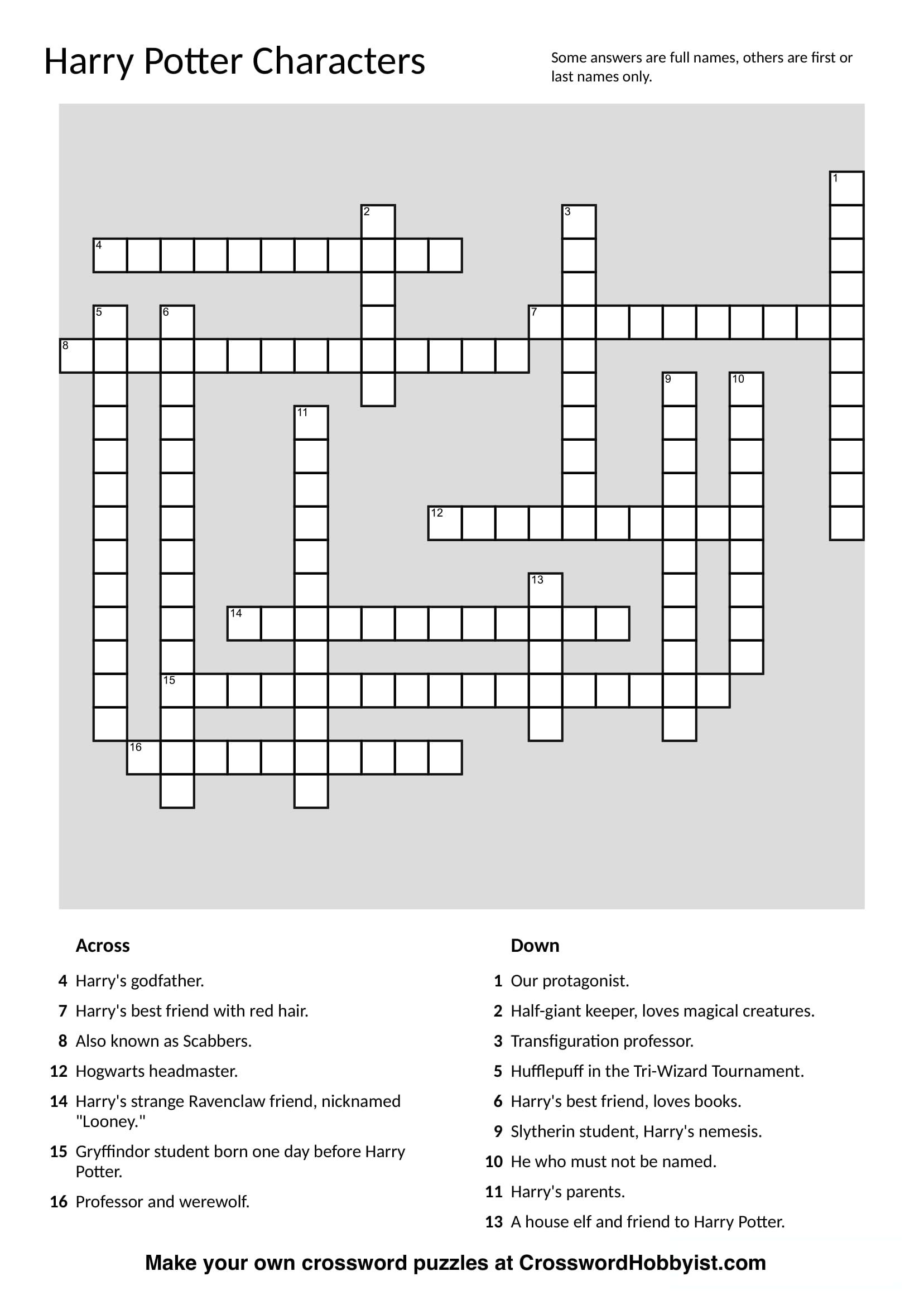 Crossword Puzzle Generator Create And Print Fully Customizable Make Your Own Crossword 
