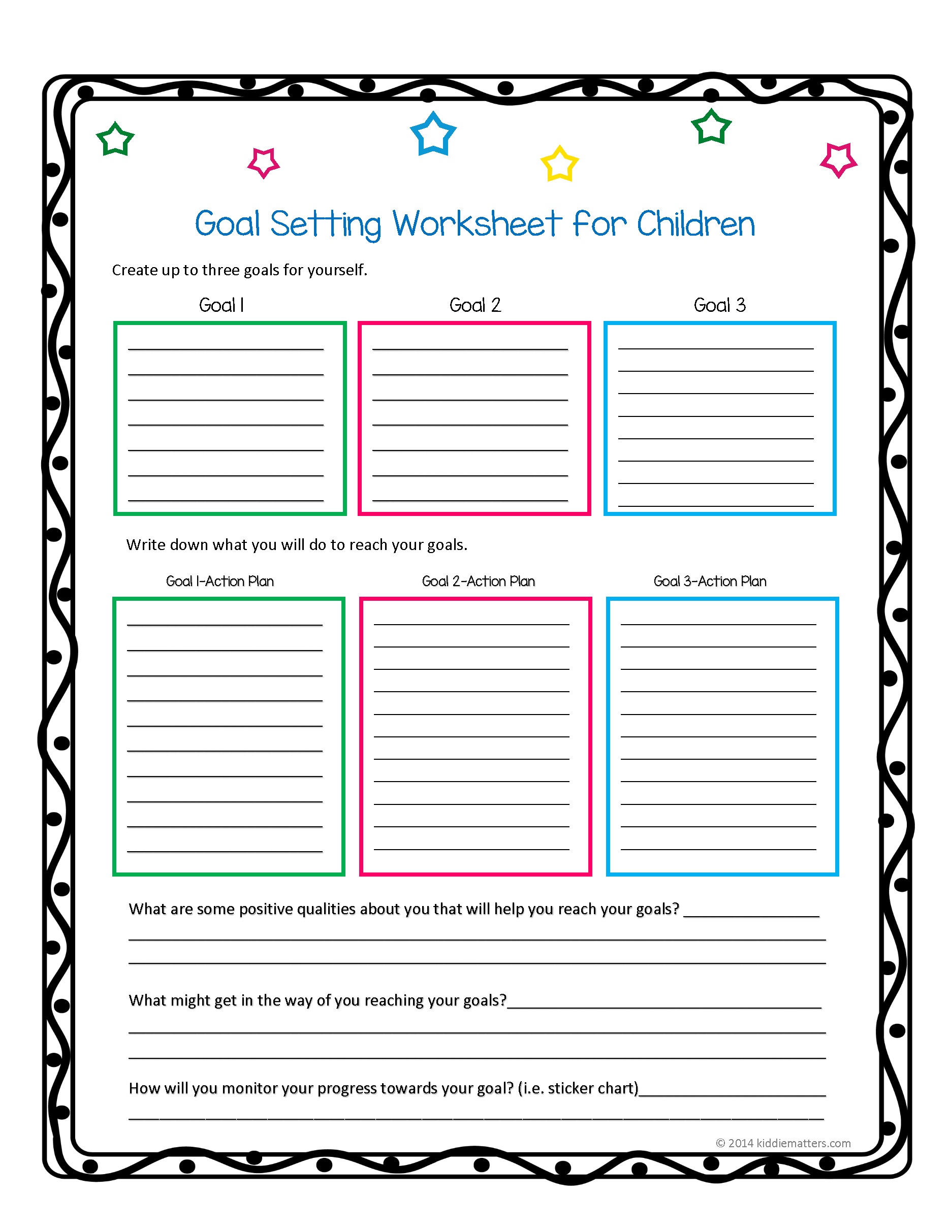 This Worksheet And Free Printable Helps Children Learn How To Set - Free Printable Goal Setting Worksheets For Students