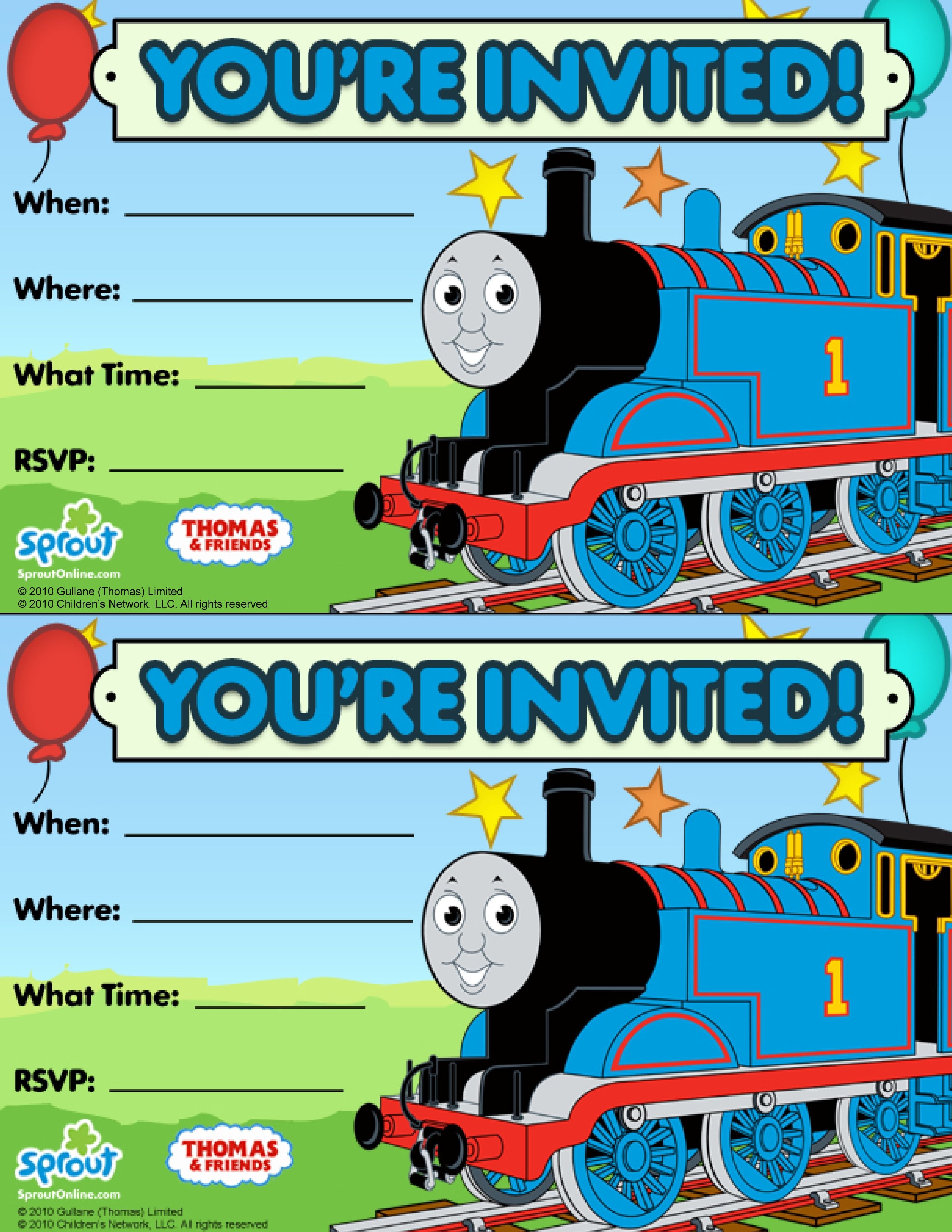 Thomas &amp; Friends Party Invitation: Free | Birthday Party Ideas - Thomas Invitations Printable Free