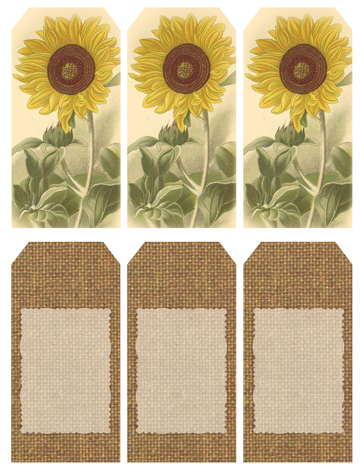 Those Who Bring Sunshine&quot; ~ Printable Sheet Of 6 Sunflower And - Free Printable Sunflower Template