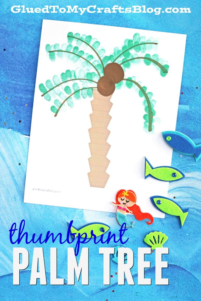 Thumbprint Palm Tree W/free Printable Template - Glued To My Crafts ...
