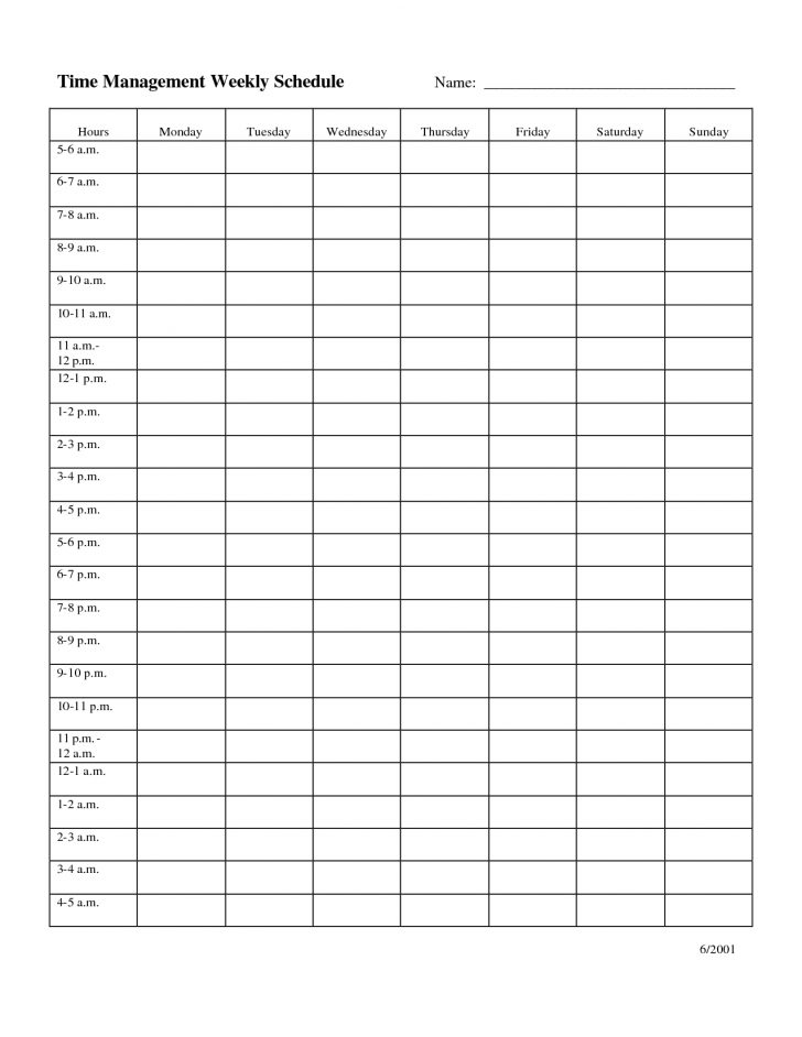 Time Management Forms Free Printable