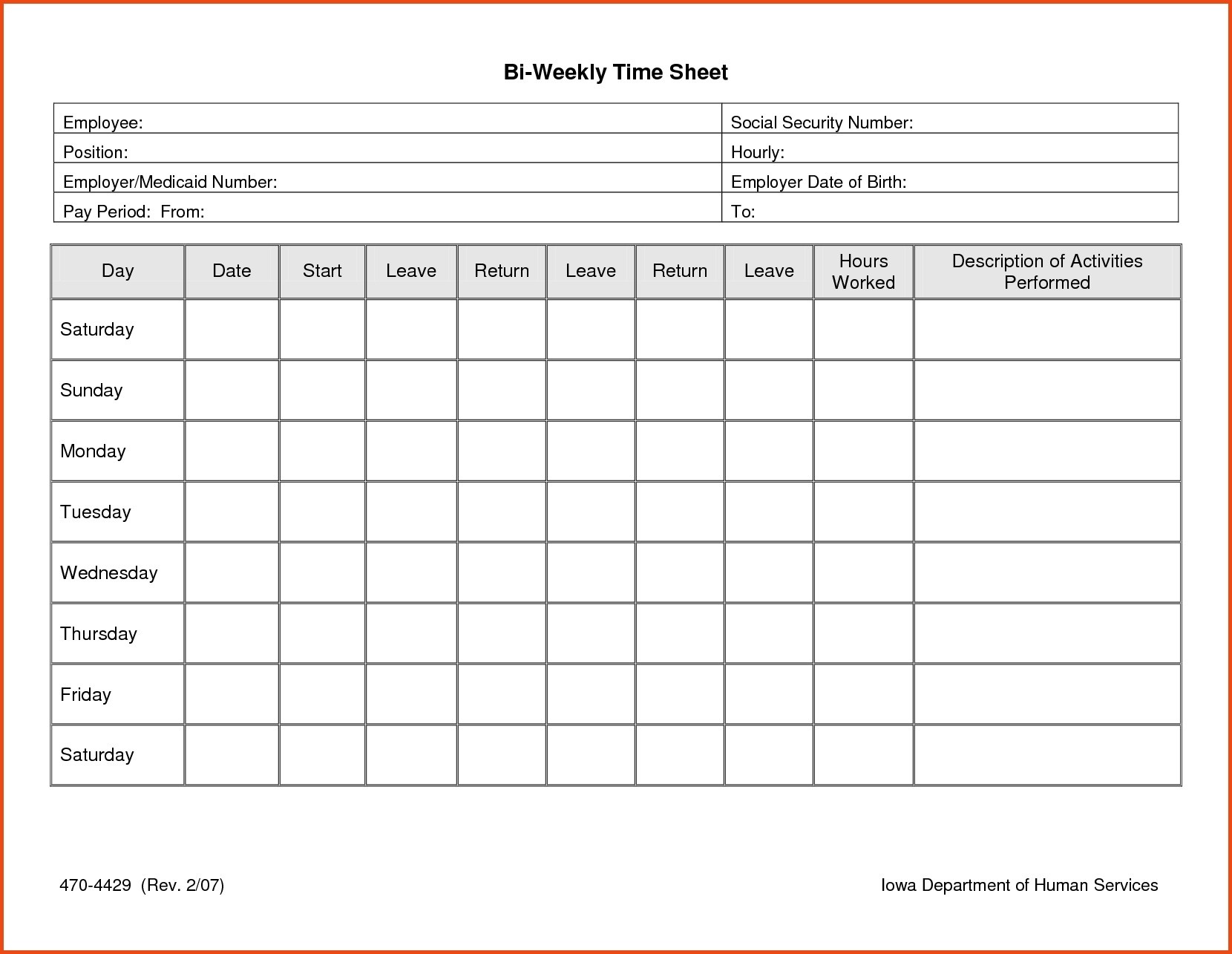 Time Sheets Template Unique 013 Time Sheet Templates Free Daily - Free Printable Blank Time Sheets
